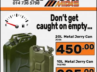 Metal Jerry Cans Bela Bela Midas