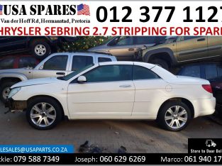 Chrysler Sebring 2.7 2005-2013 stripping for used spares