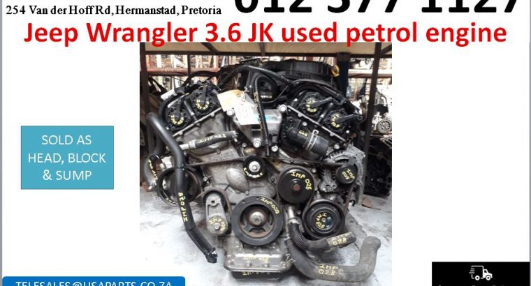 Jeep Wrangler 3.6 Jk used petrol engine for sale