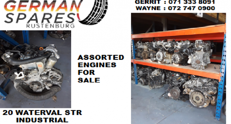 Assorted engines for sale