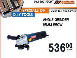 Ryobi Angle Grinder 115MM 850W ONLY R536 at Midas Witbank!