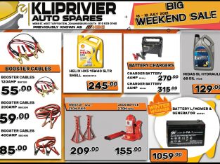 BIG WEEKEND SALE at Kliprivier AUTO Spares!