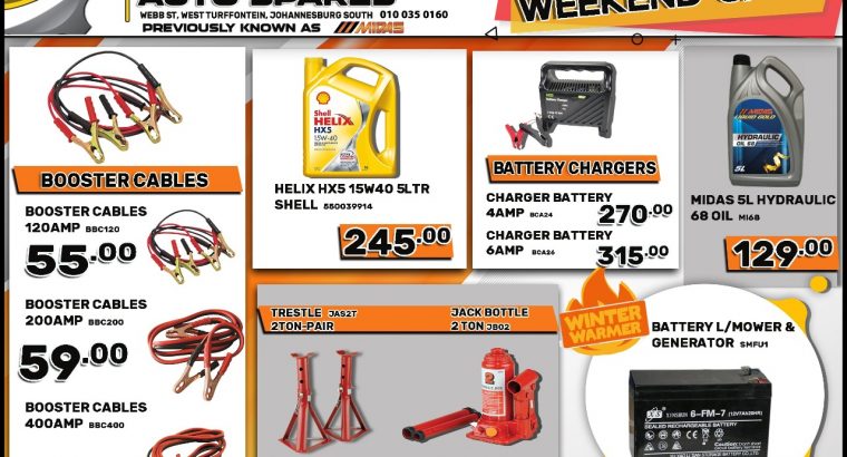 BIG WEEKEND SALE at Kliprivier AUTO Spares!