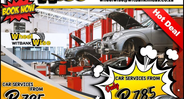 BOOK NOW! Car Services from ONLY R785 at Wheel Wise Witbank!