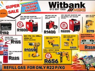 Christmas in July SUPER SALE at Midas Witbank!