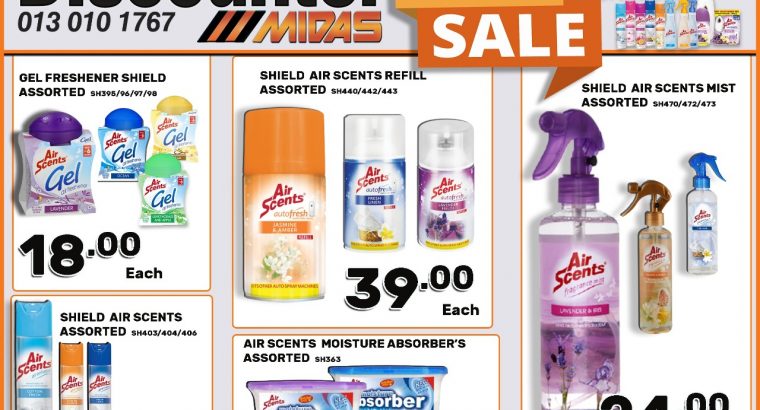 Shield Clearance SALE now on at Discounter Midas!