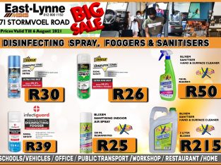 Disinfecting Spray, Foggers & Sanitisers!