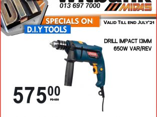 Ryobi Impact Drill 13MM 650W VAR/REV ONLY R575 at Midas Witbank!