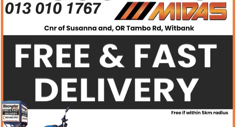 FREE & Fast Delivery at Discounter Midas! T’s & C’s Apply!