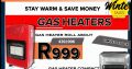 Stay Warm & Save Money on our Gas Heaters at Modimolle Spares!