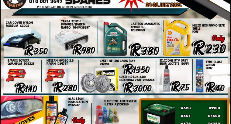 Special Offer! Prices valid 24-31 July 2021!