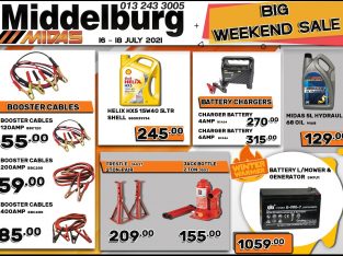 BIG WEEKEND SALE at Middelburg Midas -Sparesworld!