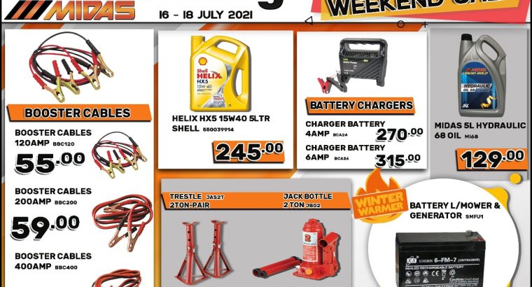 BIG WEEKEND SALE at Middelburg Midas -Sparesworld!