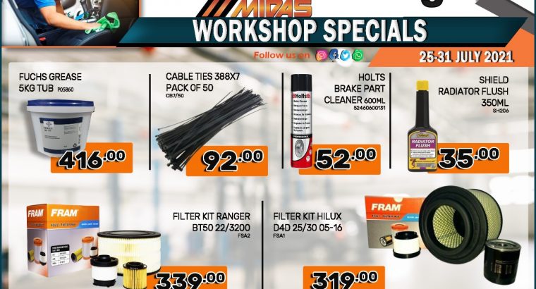Middelburg Midas Workshop Specials 25-31 July 2021