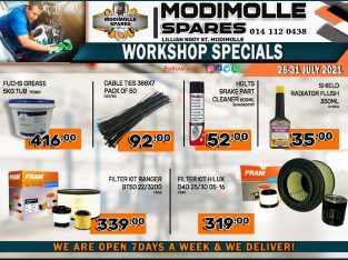 Modimolle Spares Workshop Specials 25-31 July 2021