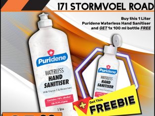 Buy 1L Puridene Hand Sanitiser & Get a 100ml bottle FREE