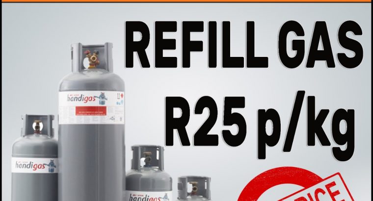 BEST PRICE! Refill Gas ONLY R25 p/kg at Wierdapark Midas!