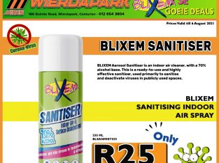 Blixem Sanitizing Indoor Air Spray 250ML ONLY R25