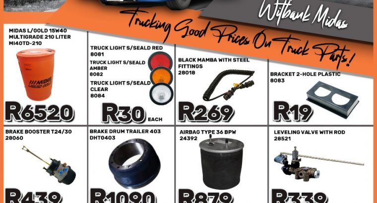 Wide variety of Truck Parts available at Midas Witbank!