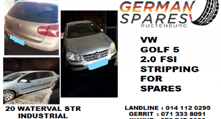 Vw Golf 5 2.0 FSI stripping for spares
