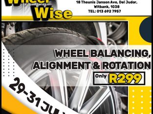 Wheel Balancing, Alignment & Rotation ONLY R299 at Wheel Wise