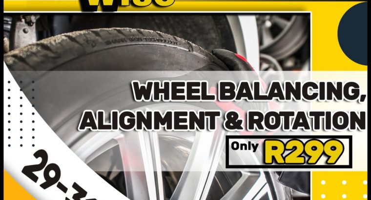 Wheel Balancing, Alignment & Rotation ONLY R299 at Wheel Wise