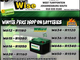 Winter Price Drop on Batteries at Wheel Wise Kliprivier!