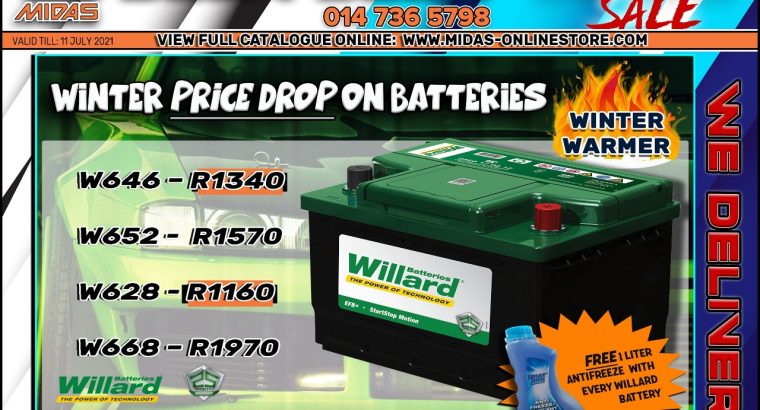 Winter Price Drop on Batteries at Midas Bela Bela!
