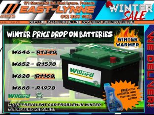 Winter Price Drop on Batteries at East-Lynne MIDAS!