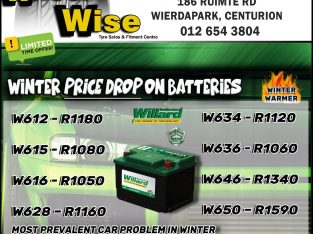 Winter Price Drop on Batteries at Wheel Wise Wierdapark!