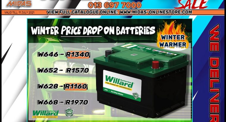 Winter Price Drop on Batteries at Midas Witbank!