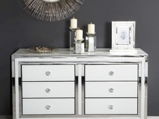 Blanca Mirror Chest of 6 Drawers