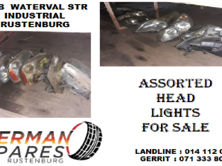 Assorted head lights for sale