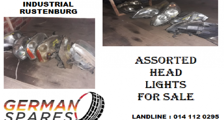 Assorted head lights for sale