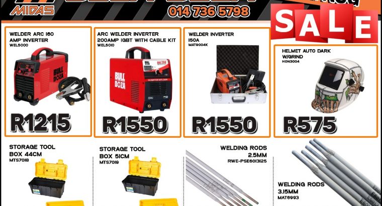 Welding Equipment SALE at Midas Bela Bela! Valid from 15-31 Aug!