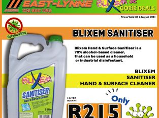 Blixem Sanitiser Hand & Surface Cleaner 5L ONLY R215!