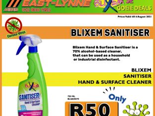 Blixem Sanitiser Hand & Surface Cleaner 750ML ONLY R50!