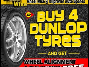 Buy 4 Dunlop Tyres and get Wheel Alignment & Balancing FREE!