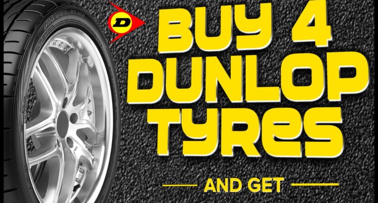 Buy 4 Dunlop Tyres and get Wheel Alignment & Balancing FREE!