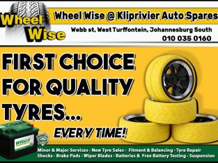 For Quality tyres at THE BEST price visit Wheel Wise Kliprivier!