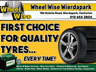 For Quality tyres at THE BEST price visit Wheel Wise Wierdapark!
