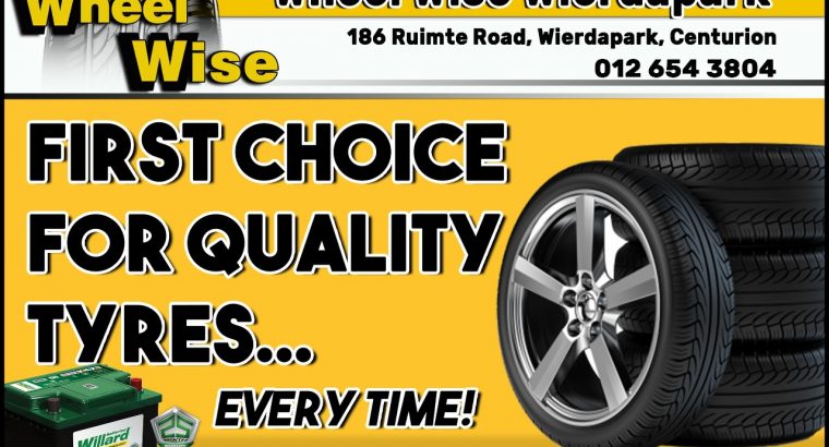 For Quality tyres at THE BEST price visit Wheel Wise Wierdapark!