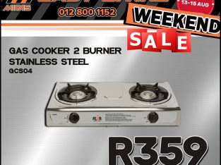 Gas Cooker 2 Burner Stainless Steel ONLY R359 at East-Lynne Midas