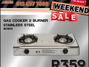Gas Cooker 2 Burner Stainless Steel ONLY R359 at Midas Witbank!