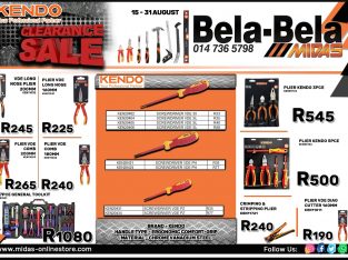 Kendo Clearance SALE at Midas Bela Bela! Valid 15-31 Aug 2021!