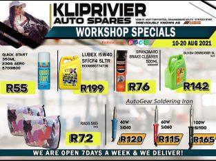 Kliprivier Auto Spares Workshop Specials 10-20 Aug 2021