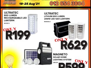 Specials on LED Lanterns & Solar Home Lighting System