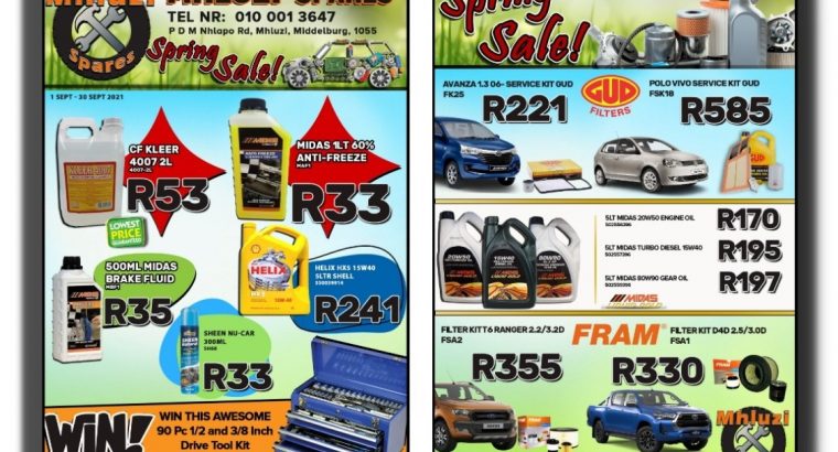 Spring Sale at Mhluzi Spares!