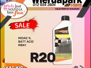 Midas 1L Battery Acid ONLY R20 at Wierdapark Midas!