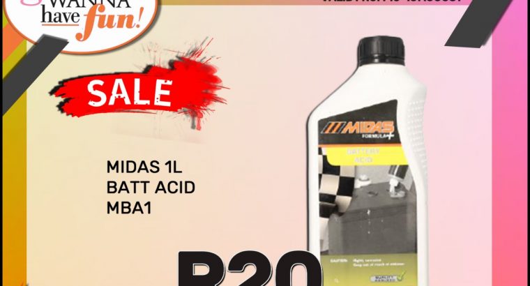 Midas 1L Battery Acid ONLY R20 at Wierdapark Midas!